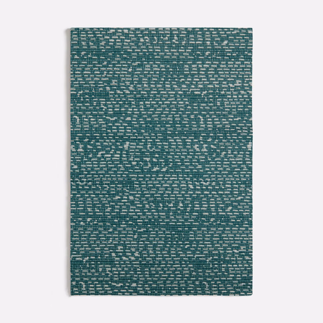 Dense deep teal weave with pale seafoam flecks and broken horizontal bands