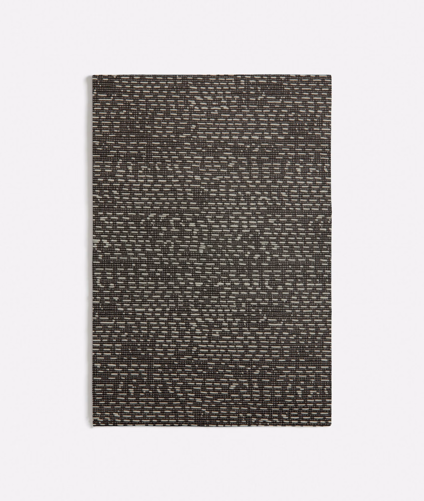 Deep taupe woven swatch with charcoal and pale horizontal flecks