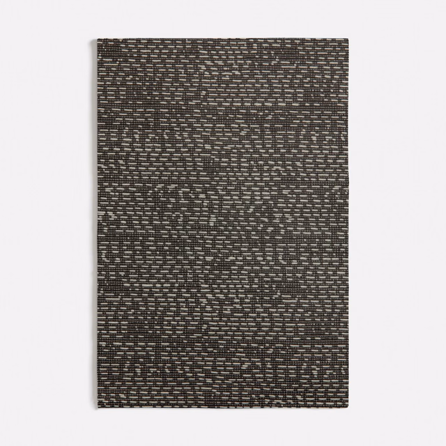 Deep taupe woven swatch with charcoal and pale horizontal flecks