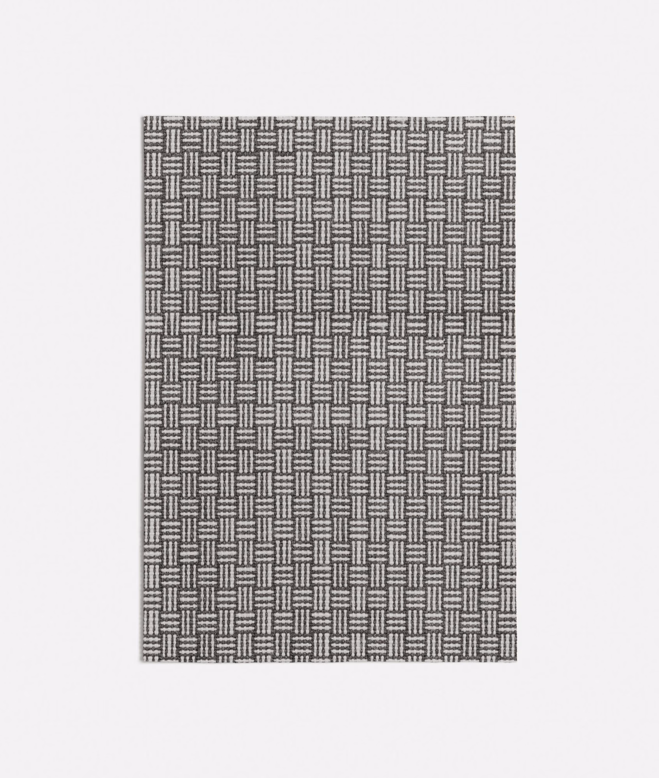 Deep charcoal grey fabric with a small pale geometric basketweave check