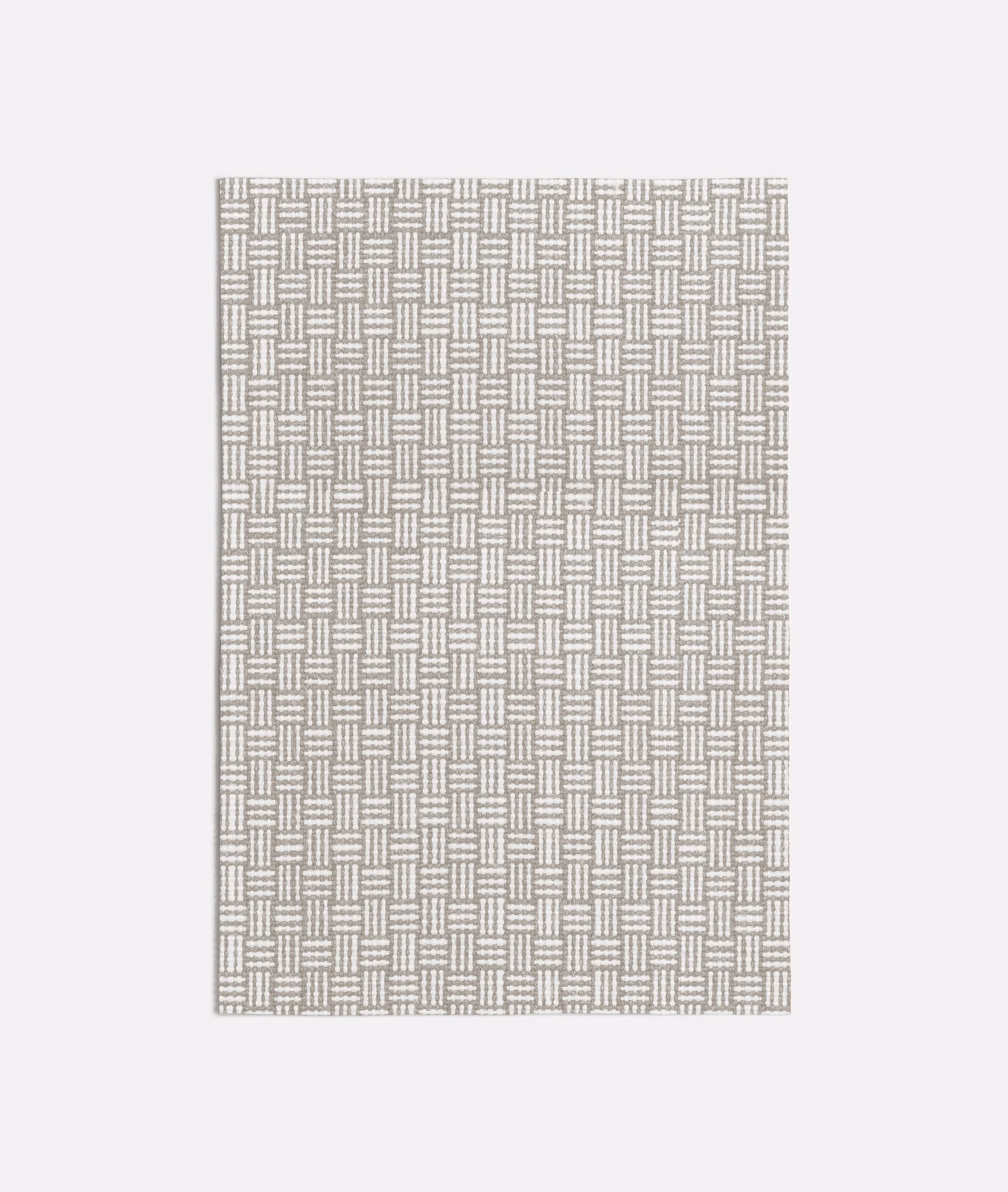 Cool grey woven swatch with a tightly spaced rectangular basketweave pattern