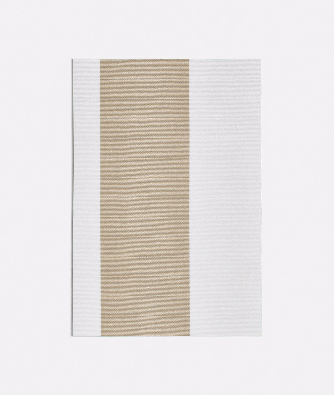 Broad warm oatmeal stripe between ivory panels on a finely textured woven swatch