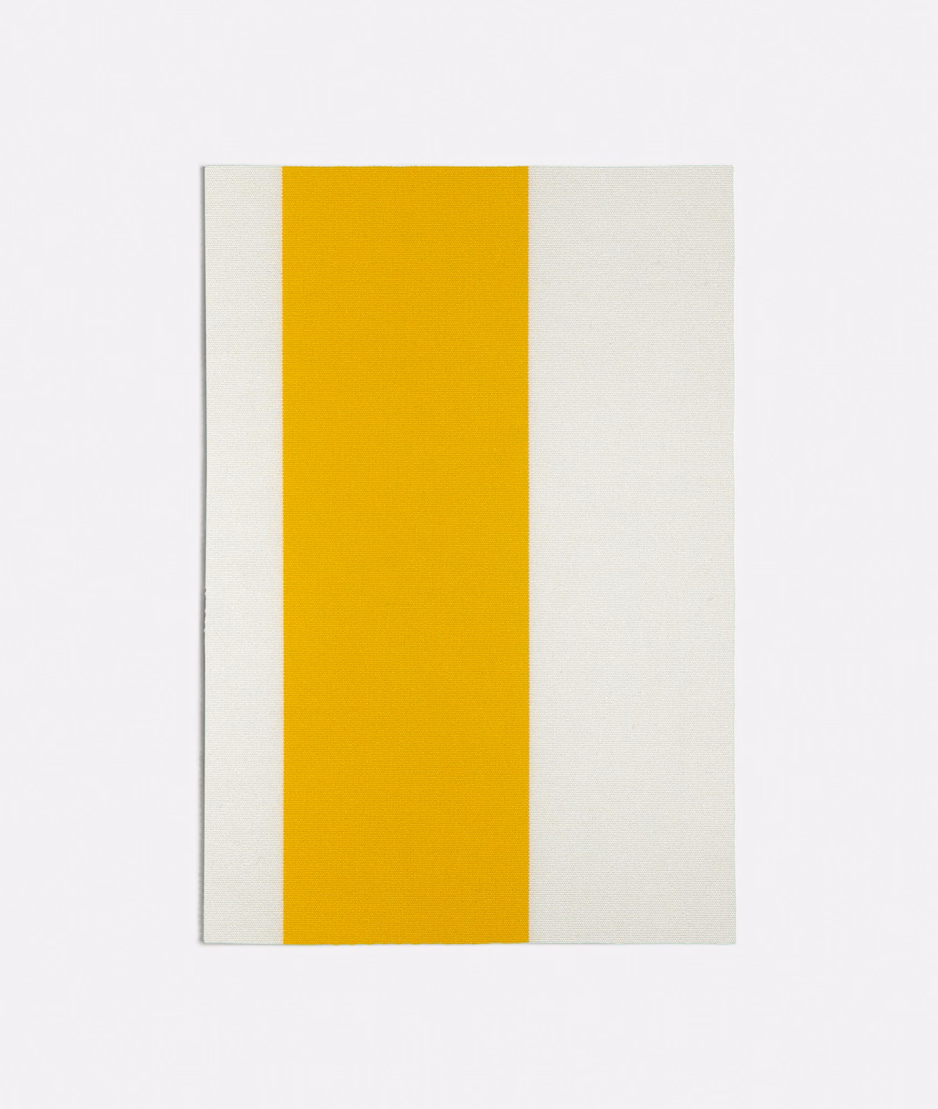 Saturated yellow centre stripe flanked by broad ivory bands in a fine weave