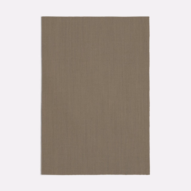 Warm taupe-beige woven swatch with subtle vertical texture and a matte finish
