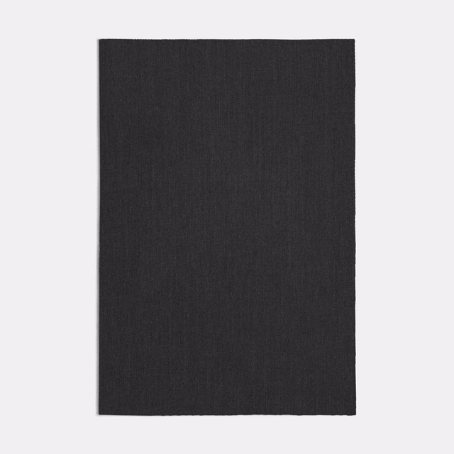 Deep charcoal grey woven swatch with subtle vertical striated texture