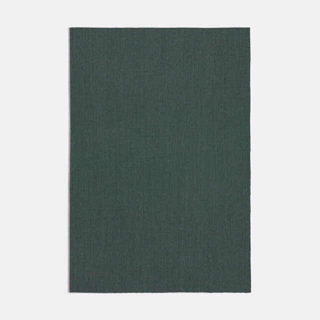 Dark seafoam green woven fabric swatch with fine vertical texture and matte depth