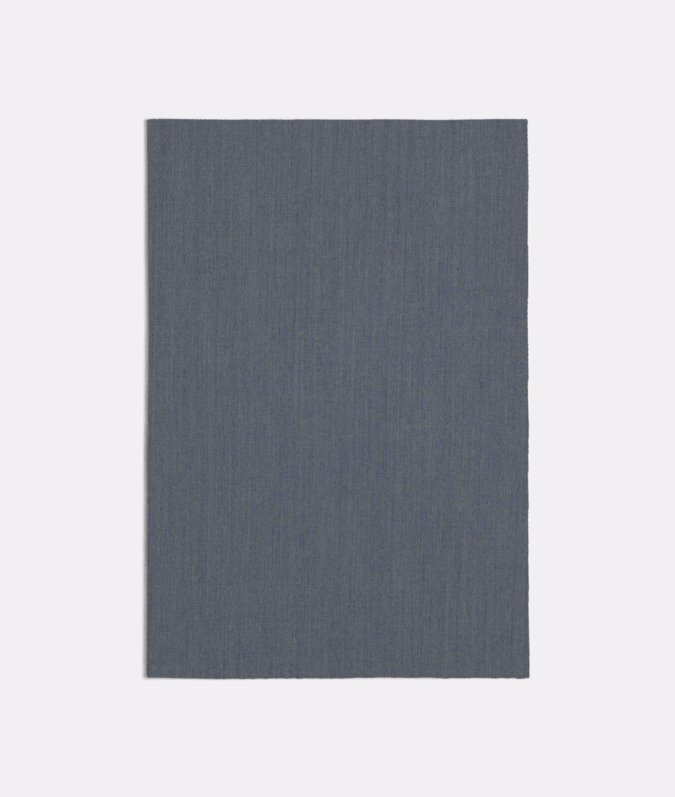 Muted blue-grey fabric swatch with fine vertical grain and softly mottled texture