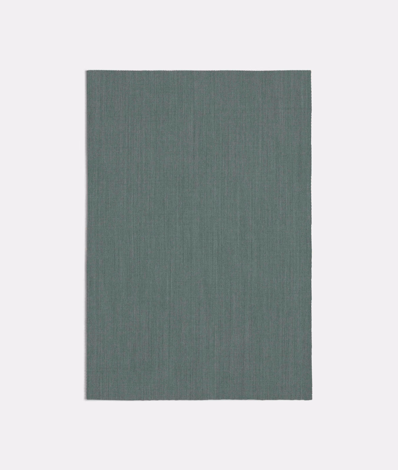 Muted seafoam-teal textile swatch with fine, shadowed vertical striations