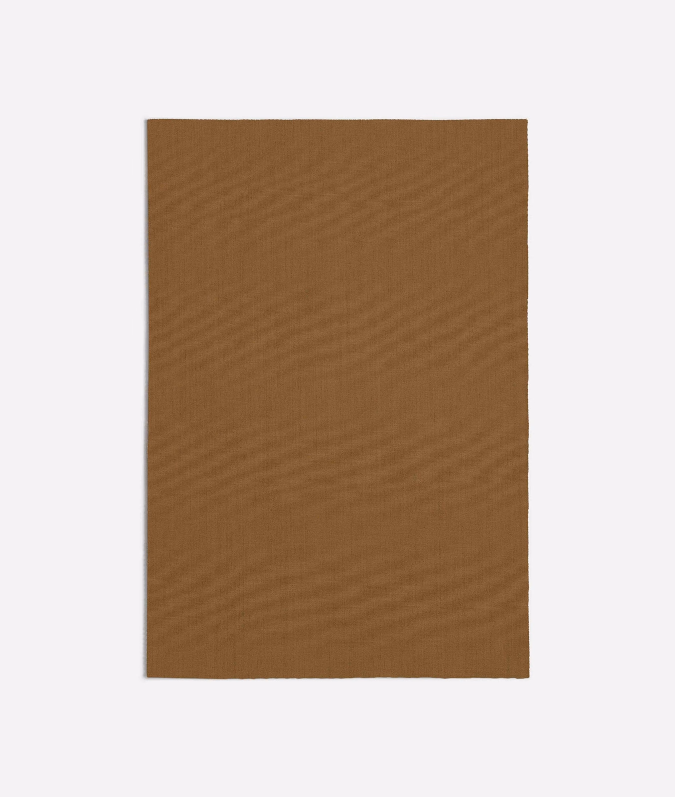 Warm tobacco-brown woven fabric swatch with subtle vertical linear texture
