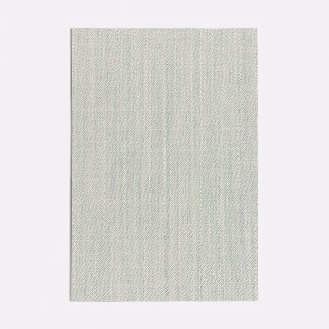 Pale lime seafoam woven fabric with fine vertical striations and heathered texture