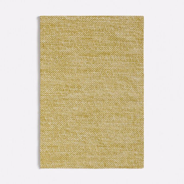 Muted olive-yellow woven swatch with a fine, softly mottled crosshatch texture