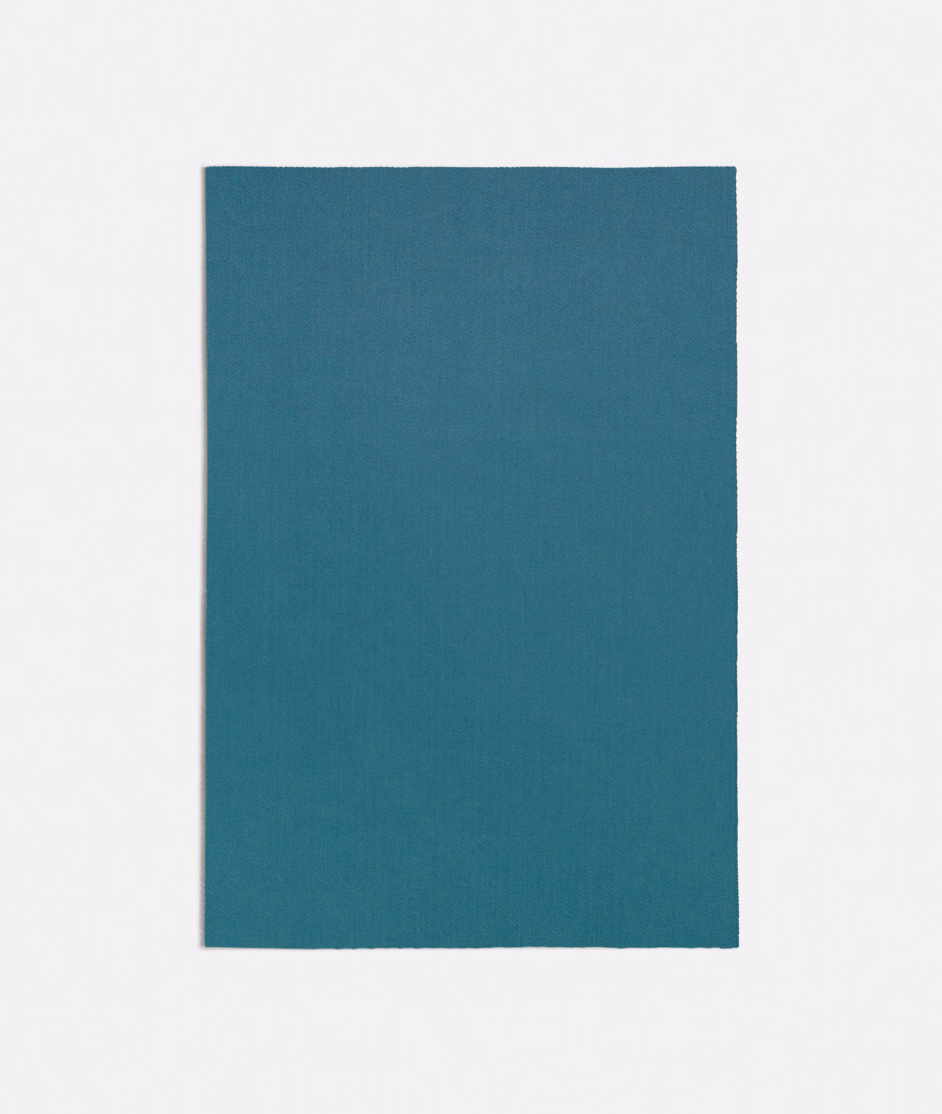 Dark turquoise plain weave swatch with a subtle fine vertical texture