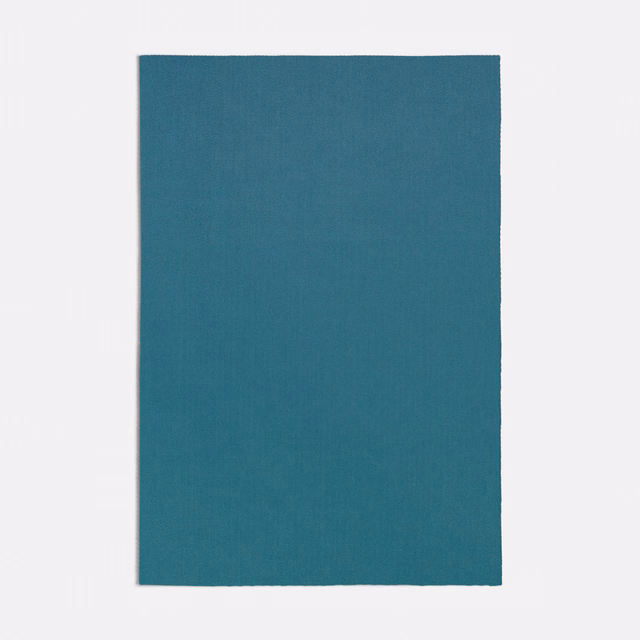 Dark turquoise plain weave swatch with a subtle fine vertical texture