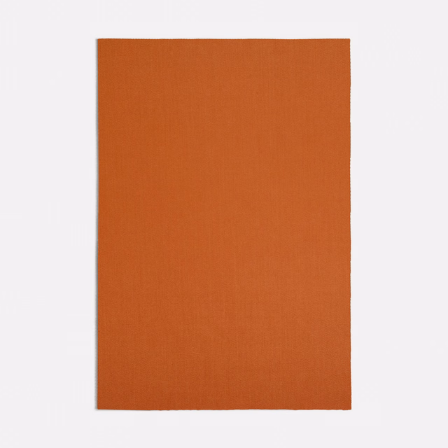 Burnt-orange plain weave swatch with a fine, subtly vertical textile grain