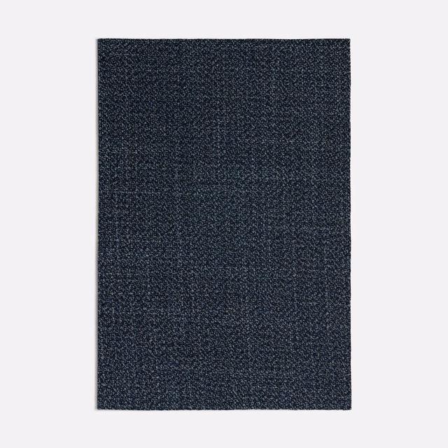 Deep blue-charcoal woven swatch with fine pale flecking and granular texture
