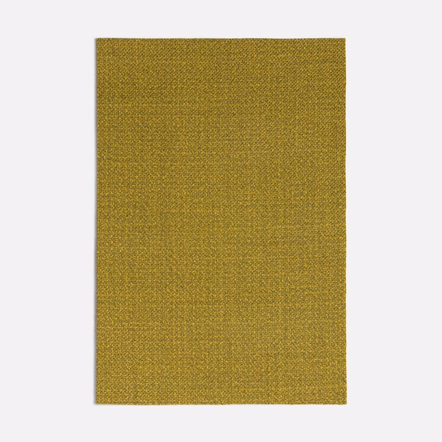 Marigold yellow tightly woven swatch with subtle olive-gold flecked texture