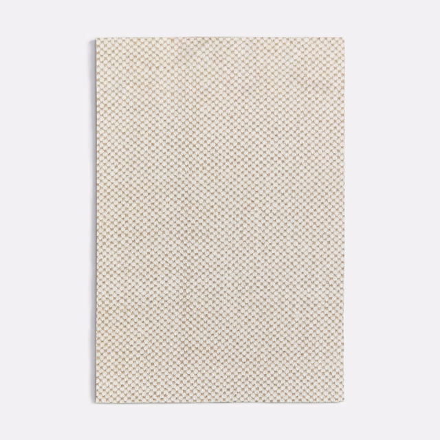 Warm beige and ivory micro-diamond woven textile swatch