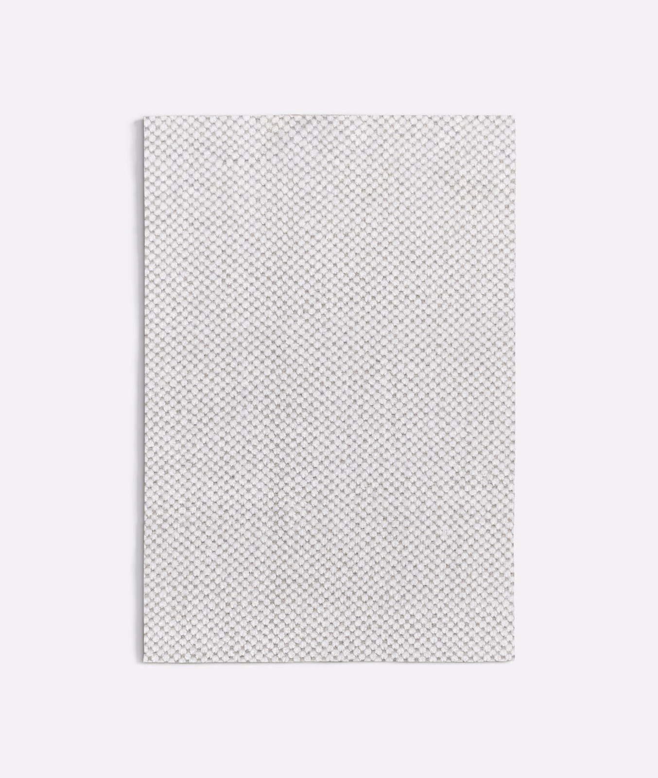 Pale cool grey textile swatch with a tightly repeated tiny diamond lattice