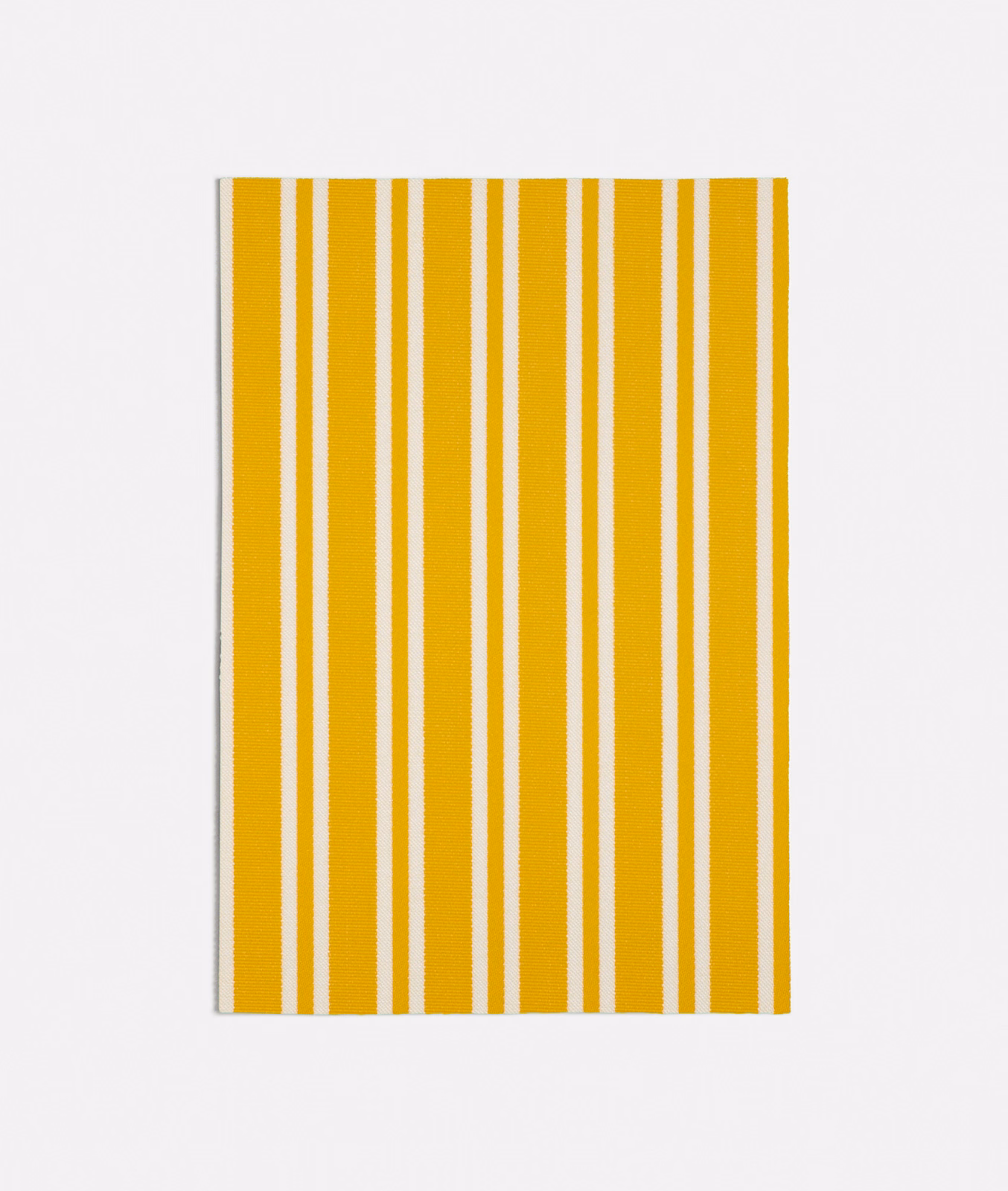 Golden yellow and cream vertical stripes on a subtly textured woven swatch