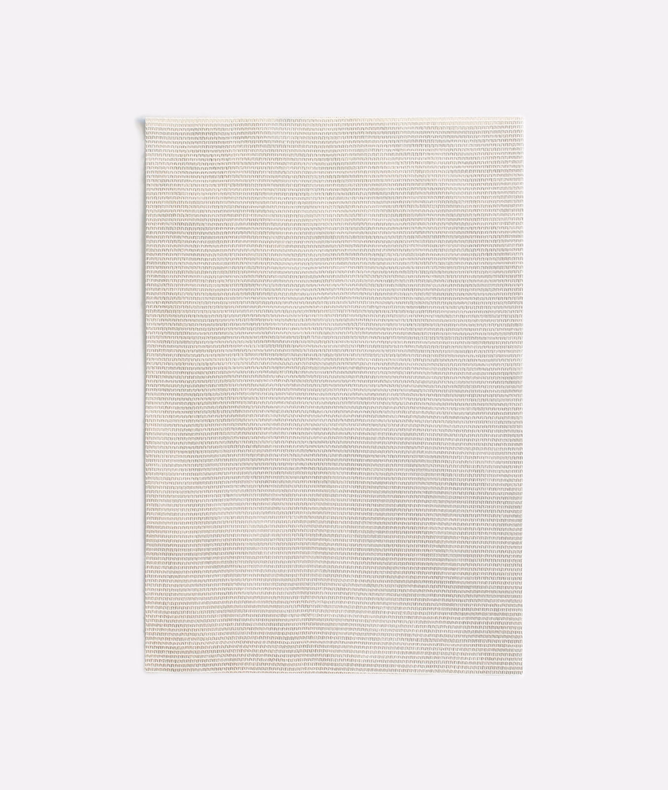 Warm ivory textile swatch with fine horizontal ribbed weave and softly varied surface