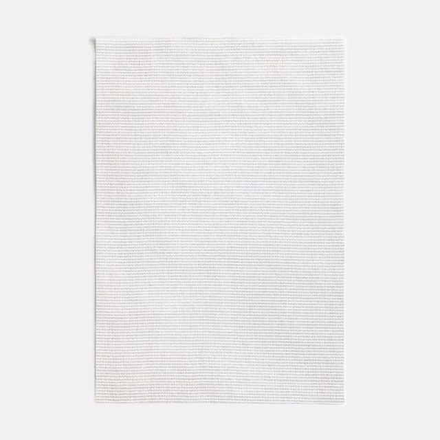 Fine white textile swatch with closely spaced horizontal ribbed lines