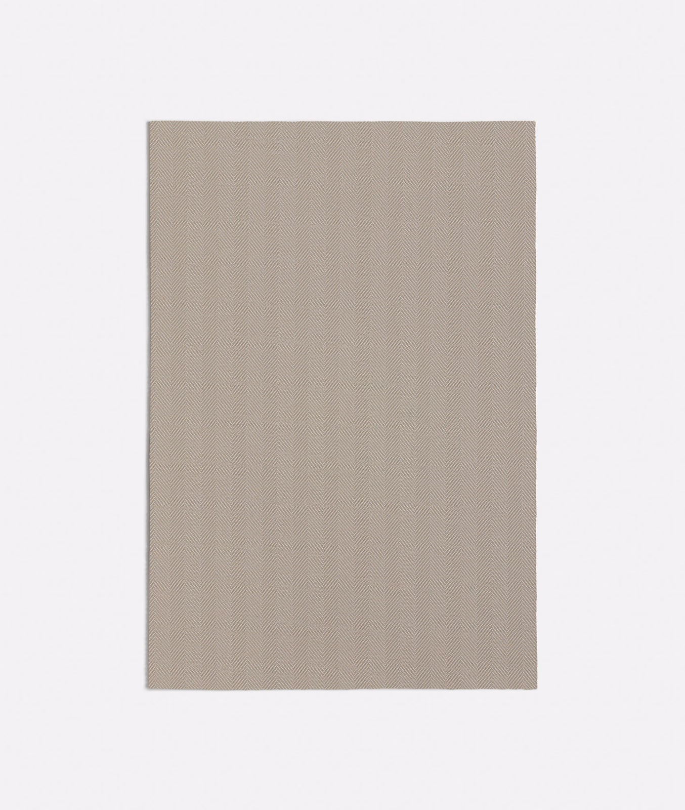 Olmo Beige swatch showing taupe-beige fabric with subtle vertical ribbing