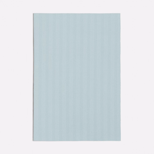 Pale icy blue fabric swatch with fine vertical woven striations and a softly chalky surface