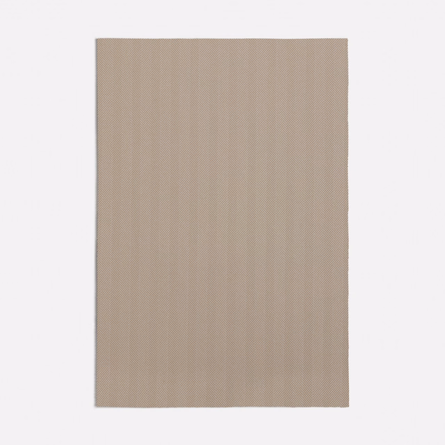 Warm taupe-beige woven swatch with fine, subtle vertical rib texture