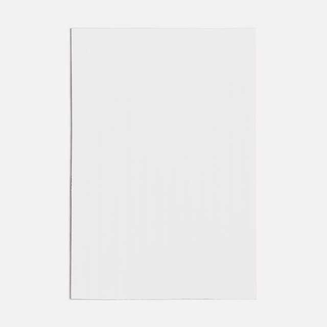 Near-white fabric swatch with faint vertical woven striations and soft matte surface