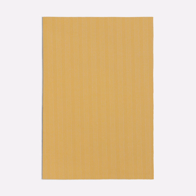 Warm ochre-yellow fabric with a fine vertical woven texture