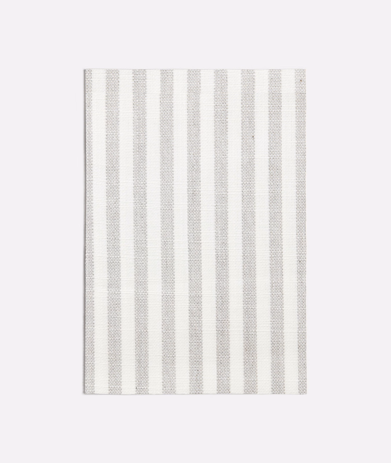 Pale cool-grey and off-white vertical stripes with a fine woven texture