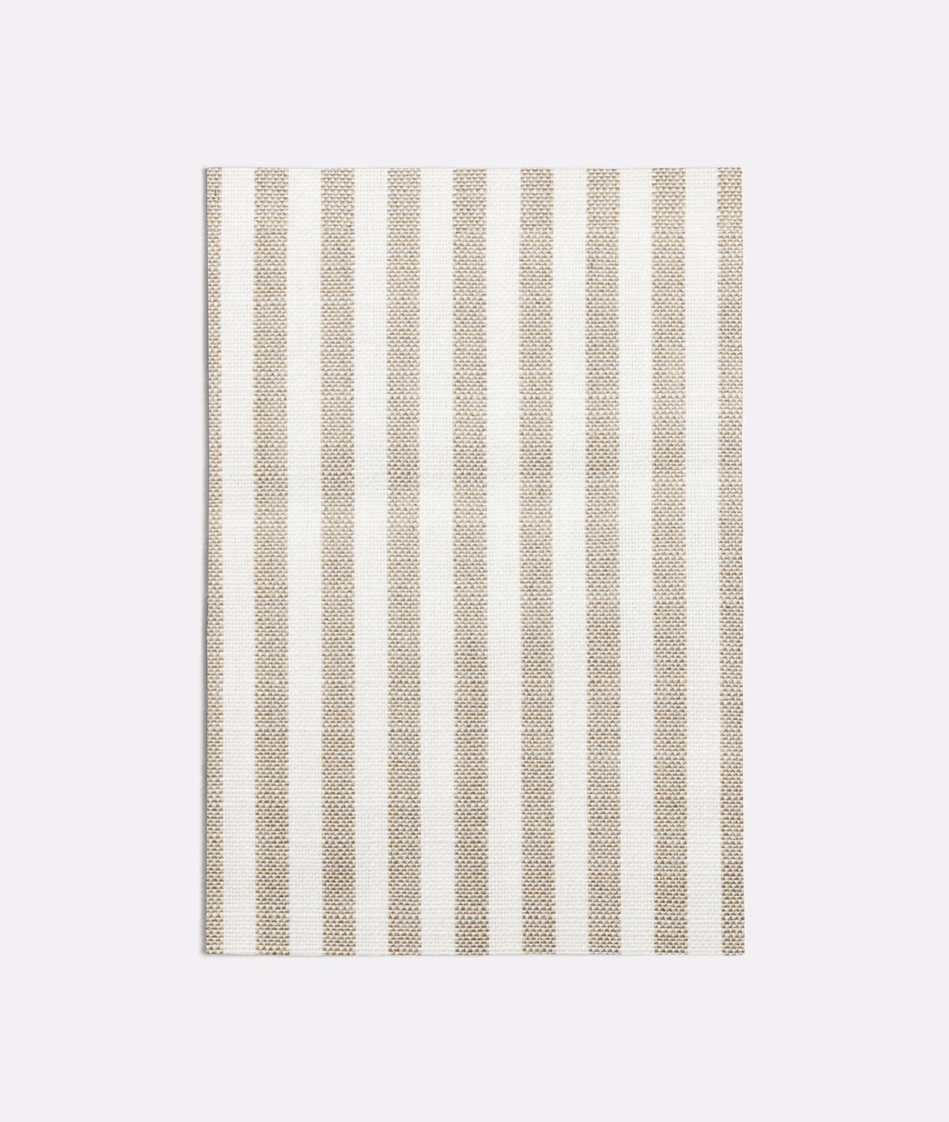 Warm taupe and ivory vertical stripes in a finely textured woven swatch