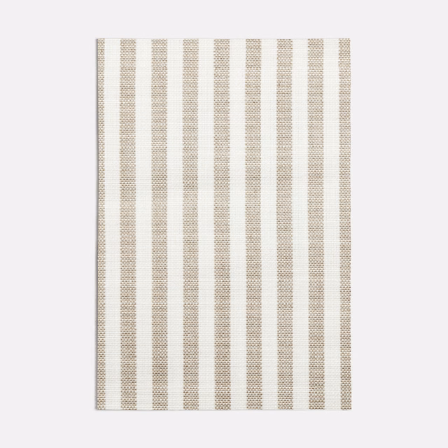 Warm taupe and ivory vertical stripes in a finely textured woven swatch