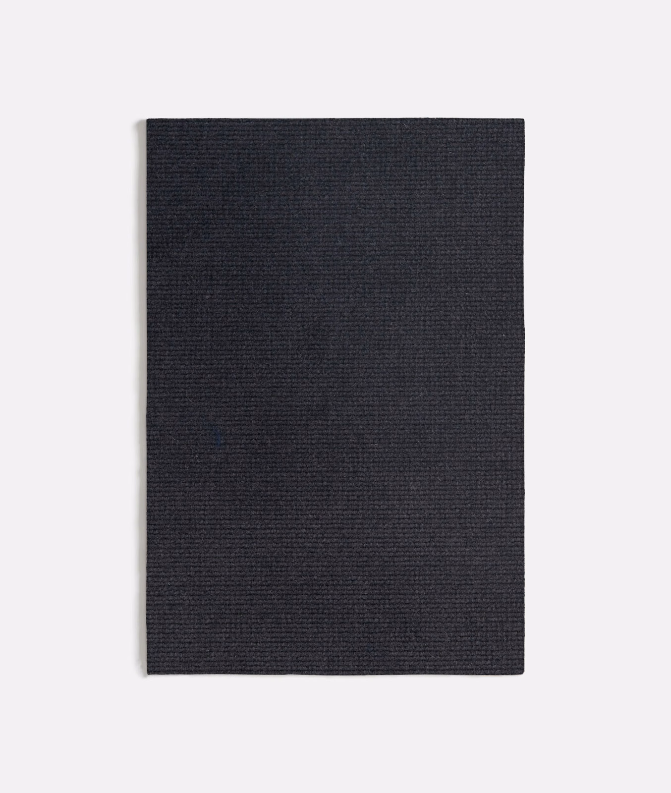 Deep charcoal grey fabric swatch with fine horizontal ribbed weave and subtle tonal depth