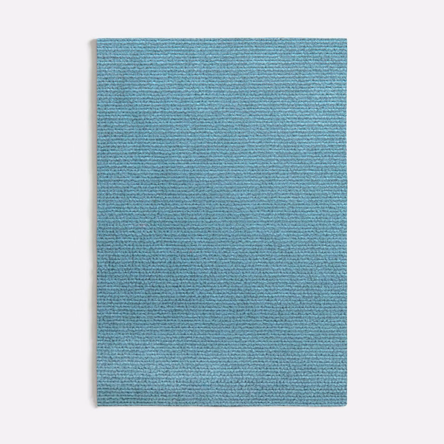Muted light blue textile swatch with closely spaced horizontal ribbing and subtle tonal variation