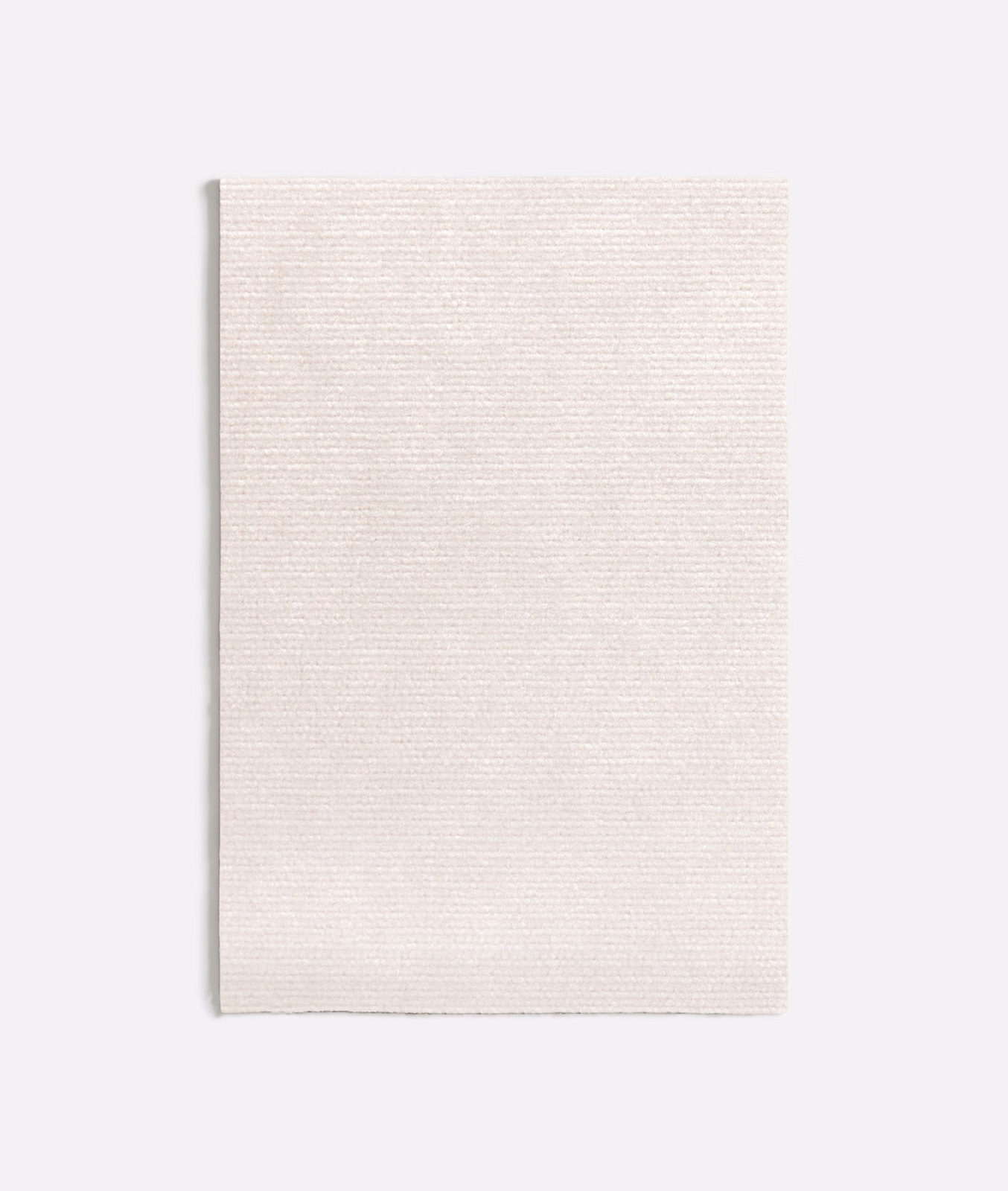 Soft ivory off-white textile swatch with fine horizontal ribbed texture