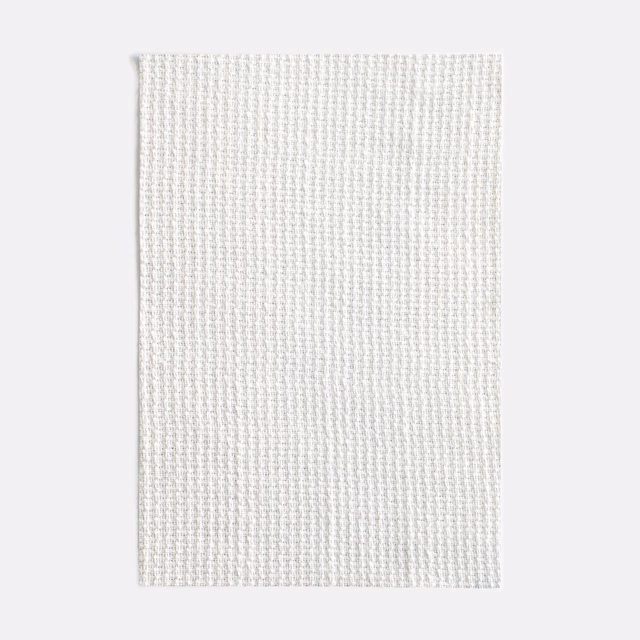 Soft white Palmilla fabric swatch showing a fine, even woven texture