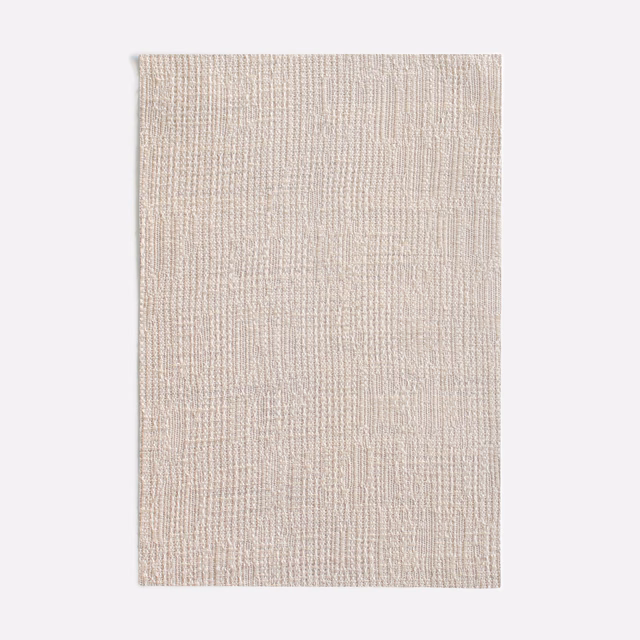 Pale greige Pampelonne Linen swatch showing a fine vertical slub weave