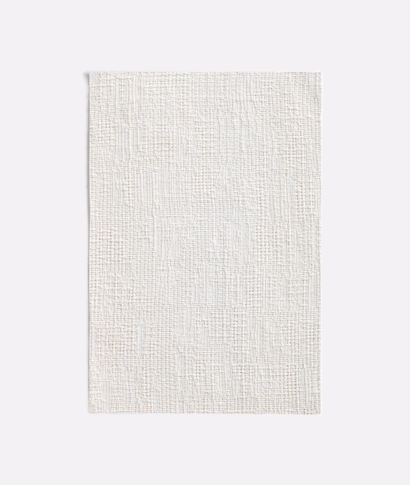 Pale ivory woven swatch with fine vertical slubs and subtle grey-beige flecks