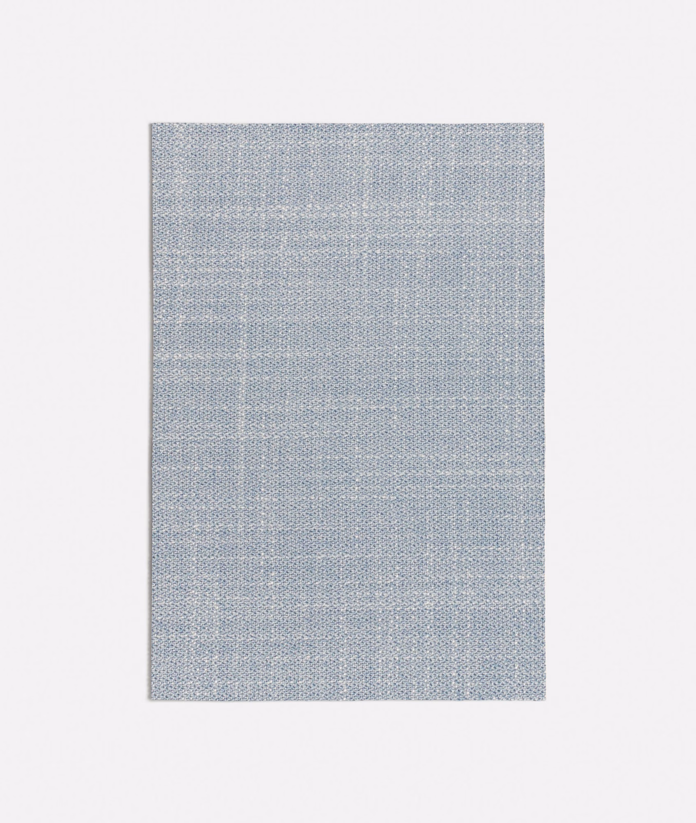 Pale icy-blue woven fabric swatch with subtle fine grid texture
