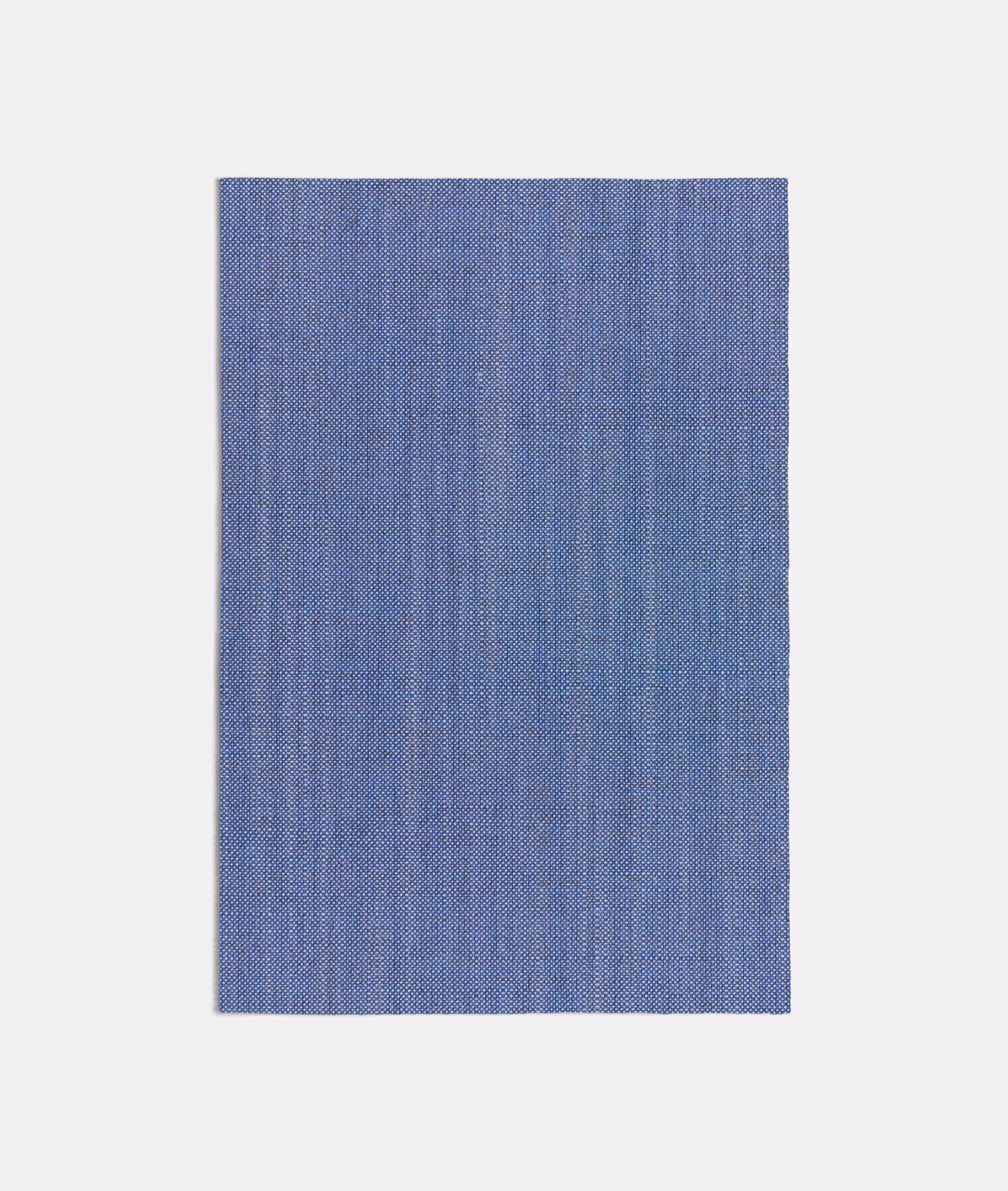 Cool blue woven swatch with fine vertical striations and subtle violet depth