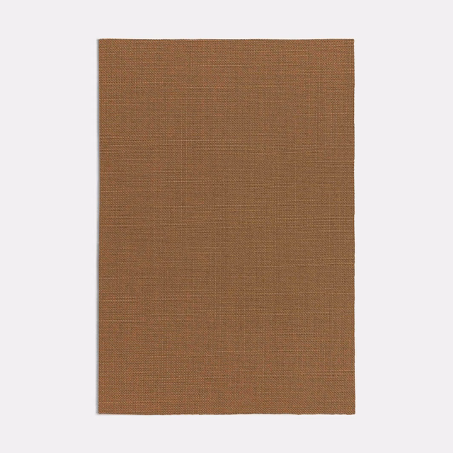 Warm russet-brown plain-weave textile swatch with a fine, softly textured surface