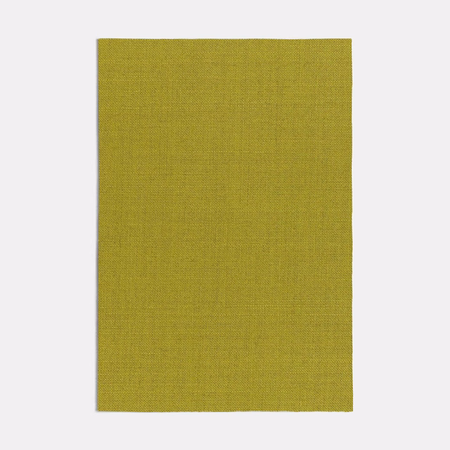Yellow-olive green plain weave with a fine, even surface texture