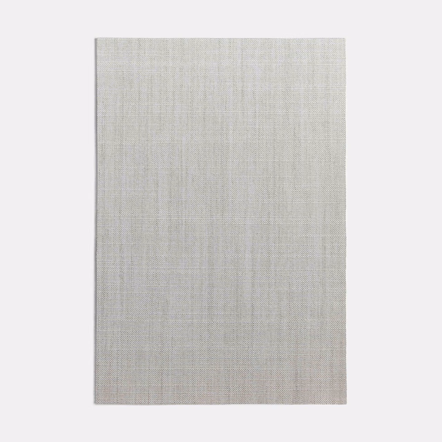 Pale cool-grey woven swatch with fine crosshatch texture and faint vertical striations