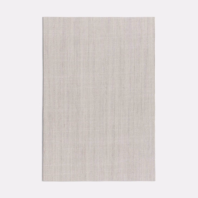 Pale greige woven swatch with fine vertical tonal striations and soft texture