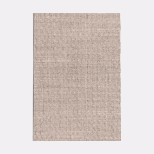 Soft blush taupe plain weave with fine vertical striations on a rectangular swatch