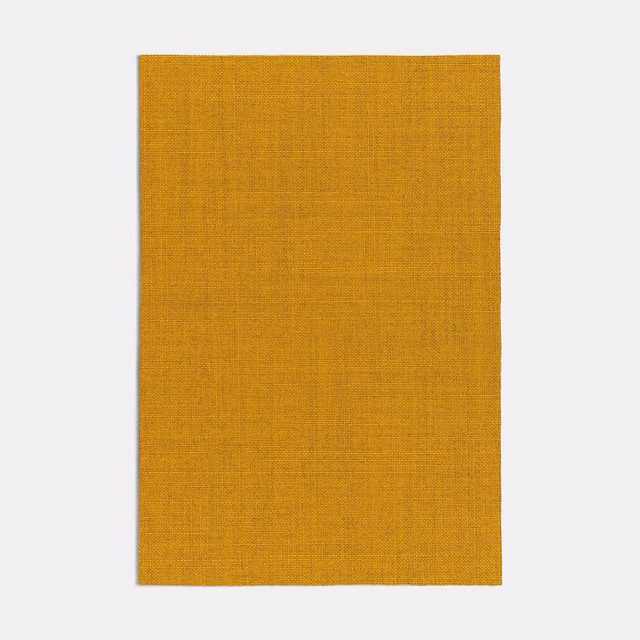 Warm ochre mustard fabric with a fine, subtly crosshatched woven surface