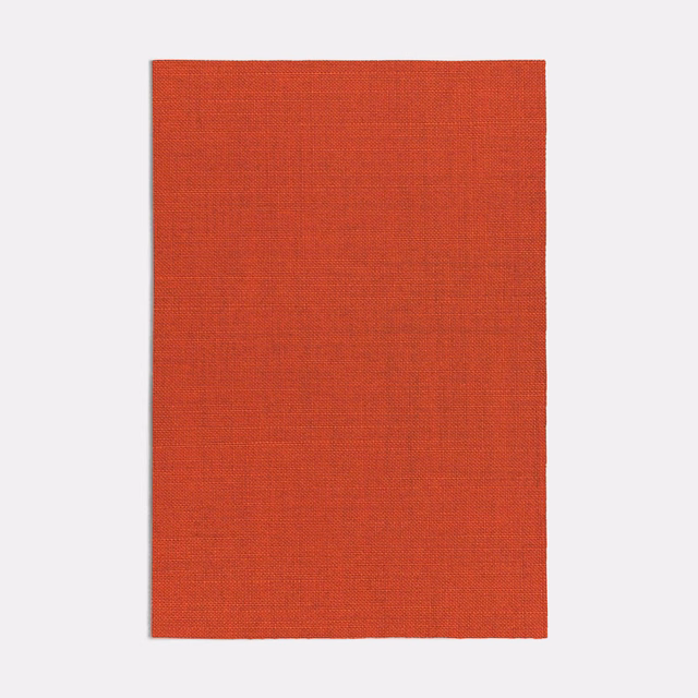 Warm burnt-orange plain weave fabric with a fine crosshatched surface