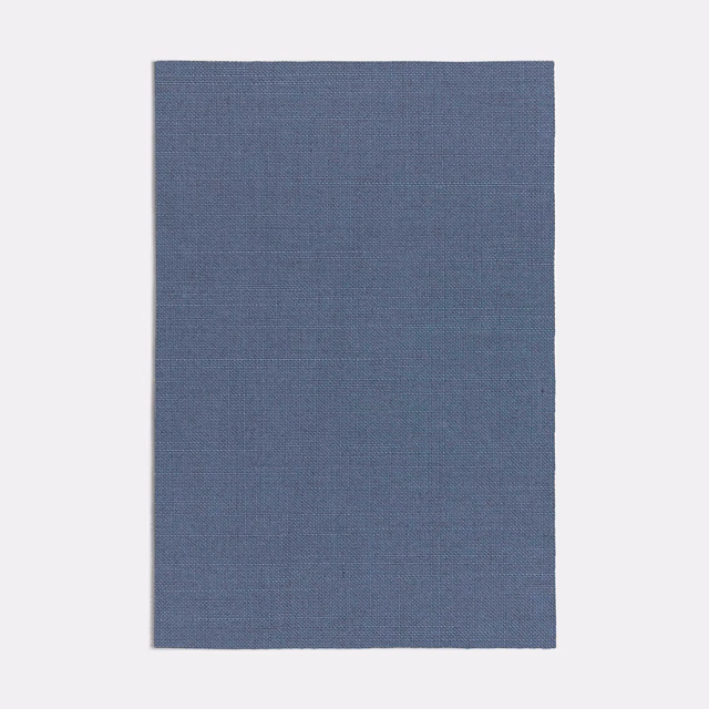 Muted slate blue-grey plain weave fabric swatch with a fine, even texture