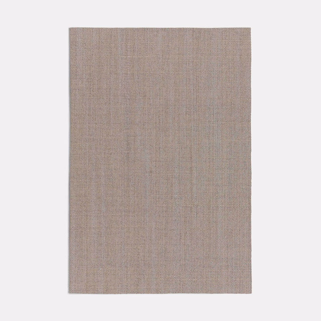 Warm taupe woven fabric swatch with fine vertical striations and subtle texture